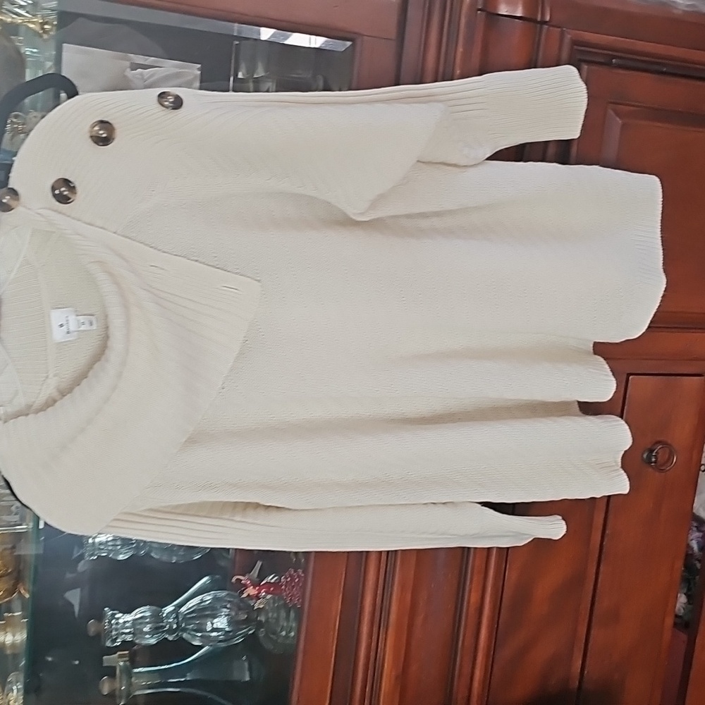 Dressbarn Cream Cowl Neck/Mock Turtleneck Sweater Nwot